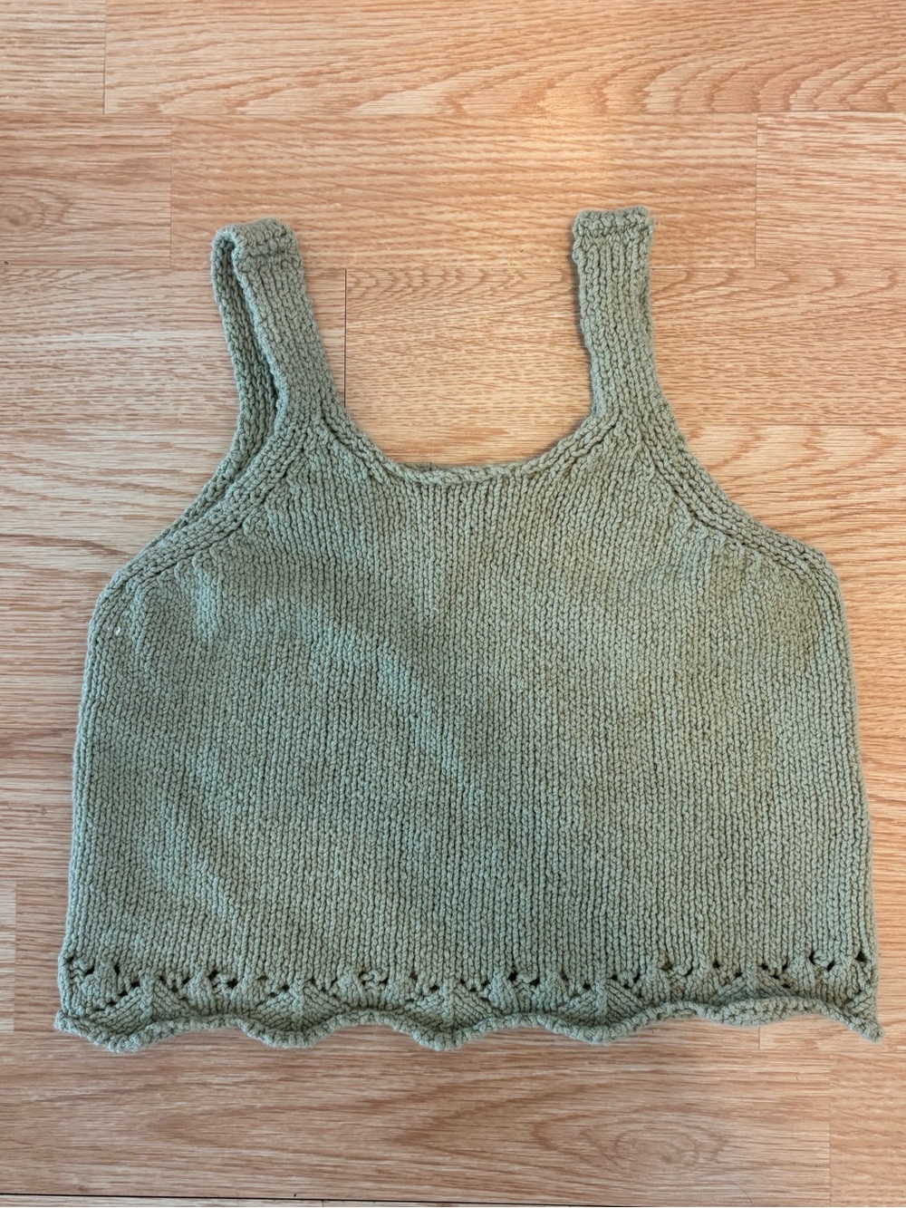 Art Class Knit Sage Green Tank Top